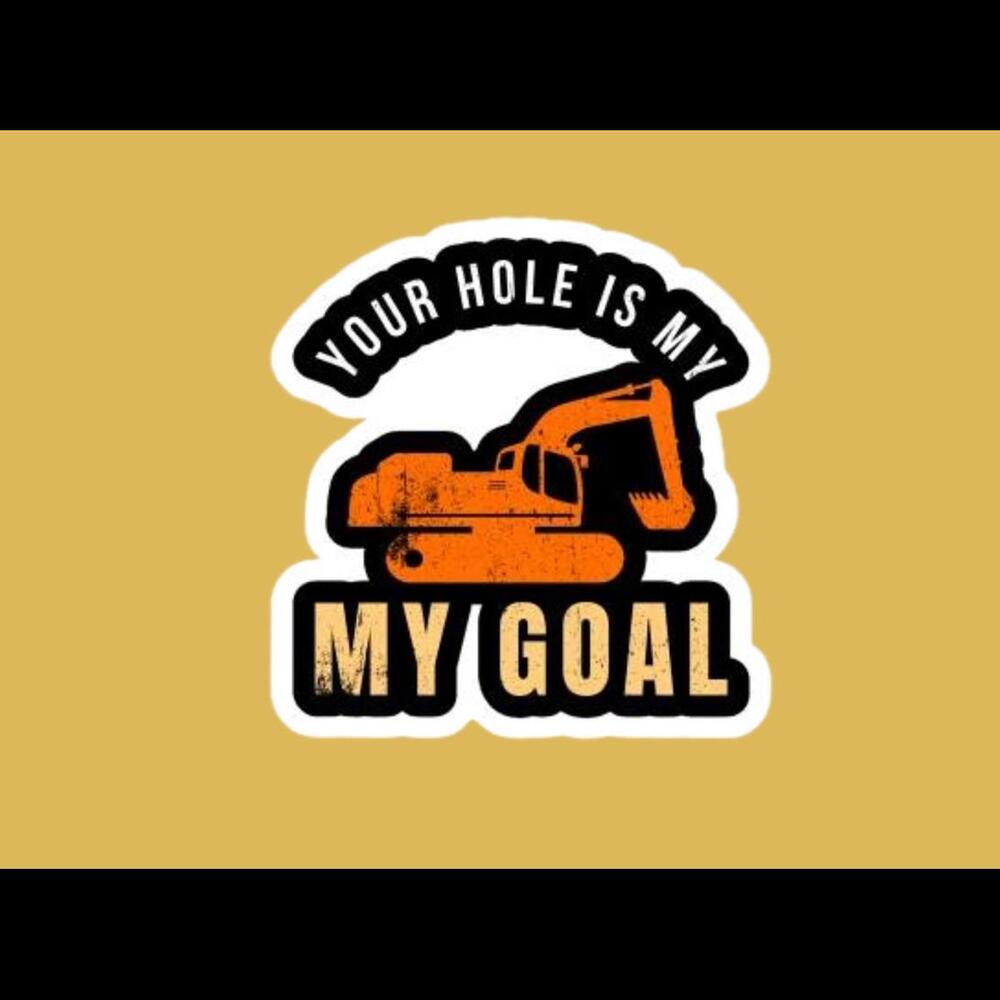 Your Hole Is My Goal (3x3) Funny Hard Hat Sticker,  Decal